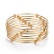 Fashion 201 Stainless Steel Bangle Sets, with Round Beads, Golden, 2-5/8 inch(6.8cm), 7pcs/set