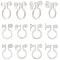 200Pcs 4 Style Plastic Clip-on Earring Findings, Clear, 9~11x8~11x1~3mm, Hole: 0.6~1mm, 50Pcs/style