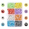 640Pcs 8 Colors Evil Eye Resin Beads, Mixed Color, 6x4mm, Hole: 1.5mm, about 80pcs/color