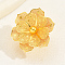 Luxurious Iron Flower Open Cuff Ring for Women's Party Dressing, Golden, Inner Diameter: 16~18mm