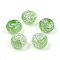 Transparent Crackle Acrylic Beads, Large Hole Beads, Rondelle, Lawn Green, 14x8mm, Hole: 5.5mm, about 510pcs/500g