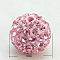 Polymer Clay Rhinestone Beads, Grade A, Round, PP15, Light Rose, 12mm, Hole: 1.8mm, PP15(2.1~2.2mm)