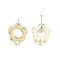 Alloy Stud Earring Findings, with Horizontal Loops and 304 Stainless Steel Pins, Flower, Cadmium Free & Nickel Free & Lead Free, Light Gold, 13x11mm, Hole: 1.6mm, Pin: 0.7mm