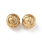 Ion Plating(IP) 304 Stainless Steel Rhinestone European Beads, Round Large Hole Beads, Real 18K Gold Plated, Round with Letter, Letter Y, 11x10mm, Hole: 4mm
