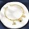 Brass Micro Pave Clear Cubic Zirconia Charm Bangles for Women, Banana & Bee & Apple, with Enamel, Lead Free & Cadmium Free, Long-Lasting Plated, Real 18K Gold Plated, Inner Diameter: 2x2-1/8 inch(5x5.4cm)