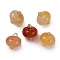 Natural Topaz Jade Saucer Charms with Rack Plating Golden Tone Brass Bails, Gold, 12x10mm, Hole: 1.5~1.6mm
