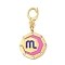 304 Stainless Steel Enamel Pendant Decoration, with Clear Cubic Zirconia, Octagon with Constellations, Golden, Scorpio, 35.5mm