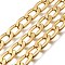 Aluminium Curb Chains, with Spool, Unwelded, Golden, 12x7x2mm, about 32.81 Feet(10m)/Roll