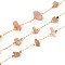 Brass Cable Chains, with Natural Sunstone, Soldered, with Spool, Long-Lasting Plated, Golden, 1~8x3~17x1~8mm, about 32.81 Feet(10m)/Roll