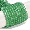 Cat Eye Beads Strands, Faceted, Round, Green, 4mm, Hole: 0.8mm, about 84~88pcs/strand, 35~36cm
