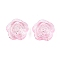 Transparent Acrylic Beads, Rose, Pink, 17.5x18x6.5mm, Hole: 1.6mm