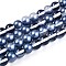 Baking Painted Transparent Glass Beads Strands, Round, Two Tone, Steel Blue, 9.5~10mm, Hole: 1.2mm