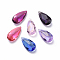Glass Rhinestone Pendants, Faceted, Teardrop, Mixed Color, 23.5x12x6.5mm, Hole: 1.5mm