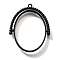Alloy Open Back Bezel Pendants, For DIY UV Resin, Epoxy Resin, Cadmium Free & Nickel Free & Lead Free, Oval, Black, 37.5x30.5x3.5mm, Hole: 1.5mm