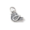 925 Sterling Silver Dove Charms, with 925 Stamp, Antique Silver, 9.5x11.5x3.5mm, Hole: 4mm