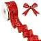 Christmas Theme 10 Yards Polyester Ribbon, with Plastic Paillette, Flat, Red, 2 inch(50mm), about 10.00 Yards(9.14m)/Roll