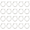 20 Pairs 201 Stainless Steel Hoop Earrings, Hypoallergenic Earrings, Ring Shape, Stainless Steel Color, 12 Gauge, 21x19x2mm, Pin: 1mm