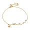 Ion Plating(IP) 304 Stainless Steel Anklets, Heart Charm Anklets for Women, Real 18K Gold Plated, 8-3/8 inch(21.2cm)