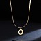 316 Surgical Stainless Steel Initial Pendant Flat Snake Chain Necklaces for Women, Golden, Letter O, 15.75 inch(40cm)