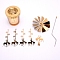 Thermal Rotating Candle Holder, Spinning Candle Holder, for Christmas Wedding Home Decoration Gifts, Golden, 46~153x2~67.5x0.3mm, Hole: 2mm, Inner Diameter: 40~50.5mm