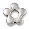 Anti-Tarnish 304 Stainless Steel Pendants, Flower Charm, Stainless Steel Color, 20x21.5x2.8mm, Hole: 7mm