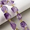 Electroplated Raw Rough Natural Amethyst Beads Strands, with Seed Beads, Nuggets, Purple, 13~20x12~14.5x11~14mm, Hole: 1.2~1.4mm, about 9pcs/strand, 6.89''~7.09''(17.5~18cm)