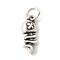Fine Silver Pendants, Antique Silver, Fish Bone Shape, 16x6.5x5.5mm, Jump Ring: 6x0.8mm, Inner Diameter: 4mm