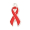 No To Drugs Red Awareness Ribbon Theme Alloy Enamel Pendants, Silver, Awareness Ribbon, 25x12x1.5mm, Hole: 2mm