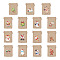 30Pcs 15 Styles Rectangle Jute Cloth Storage Pouches, Drawstring Bags, Santa Claus & Christmas Tree & Snowman & Christmas Wreath & Reindeer/Stag, Tan, Mixed Color, 13.7~14.3x9.9~10.1x0.25cm, 2pcs/style 