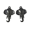 Ion Plating(IP) 304 Stainless Steel Pendants, Elephant Charms, Black, 28x19x3mm, Hole: 2.5mm