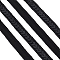 Sparkle Polyester Lace Ribbons, with Sequins, Garment Accessories, Black, 1/2 inch(13mm), about 10.94 Yards(10m)/Bundle