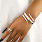 Alloy Spiral Cuff Bangles & Rings Sets, Platinum, 150mm