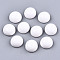 Spray Painted White Wood Cabochons, Half Round, White, 15x7.5mm