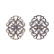 Iron Filigree Joiner Links, Etched Metal Embellishments, Antique Bronze, 31x20x0.5mm, Hole: 6x3.5mm
