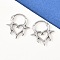 Spiked Heart 316 Stainless Steel Cartilage Earrings, Hoop Nose Rings, Antique Silver, 19.5x18x2mm