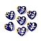 Handmade Lampwork Beads, Bumpy Heart, Dark Blue, 14.5x16.5x9mm, Hole: 1.2mm, about 35pcs/strand