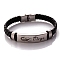 Braided Leather Cord Bracelets, Constellation Bracelet for Men, Virgo, 8-1/4 inch(21cm)