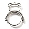 Alloy Open Back Bezel Pendants, For DIY UV Resin, Epoxy Resin, Cadmium Free & Nickel Free & Lead Free, Bear, Platinum, 35x26x3.5mm, Hole: 1.5mm
