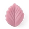 Silicone Beads, Leaf, Flamingo, 24~24.5x19~19.5x7~7.5mm, Hole: 2mm