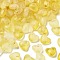 Frosted Transparent Acrylic Beads, Heart, with Gold Foil & Glitter Beads, Yellow, 9x10x5.5mm, Hole: 1.6mm, about 2000pcs/500g