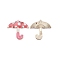 Printed Alloy Pendants, Light Gold, Umbrella, Pale Violet Red, 20.5x21x1.5mm, Hole: 1.2mm