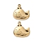 304 Stainless Steel Charms, Whale Charms, Real 14K Gold Plated, 12.5x11.5x2.5mm, Hole: 1.4mm