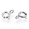 Rhodium Plated 925 Sterling Silver Spring Ring Clasps, with 925 Stamp, Real Platinum Plated, 9x5.5x1mm, Hole: 1.6mm
