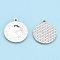 925 Sterling Silver Charms, Clock, Silver, 14x12x1mm, Hole: 1mm