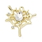 Alloy Pendants with Rhinestone, Rack Plating, Cadmium Free & Nickel Free & Lead Free, Net, Golden, 25.5x23x4.5mm, Hole: 1.8mm