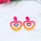 Acrylic Stud Earrings, for Women, Heart, 45mm