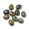 Natural African Turquoise(Jasper) Beads, Faceted, Oval, 9.5~10x8x4.5mm, Hole: 1mm