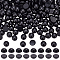 200Pcs Schima Wood Cabochons, Dyed, Half Round, Black, 14x7.5mm