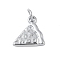 304 Stainless Steel Charms, with Jump Ring, Pizza Charm, Stainless Steel Color, 12.5x12x2mm, Hole: 5.5mm