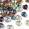Electroplate Glass Bead, Silver Plated, Heart, Mixed Color, 10x10x5mm, Hole: 1mm